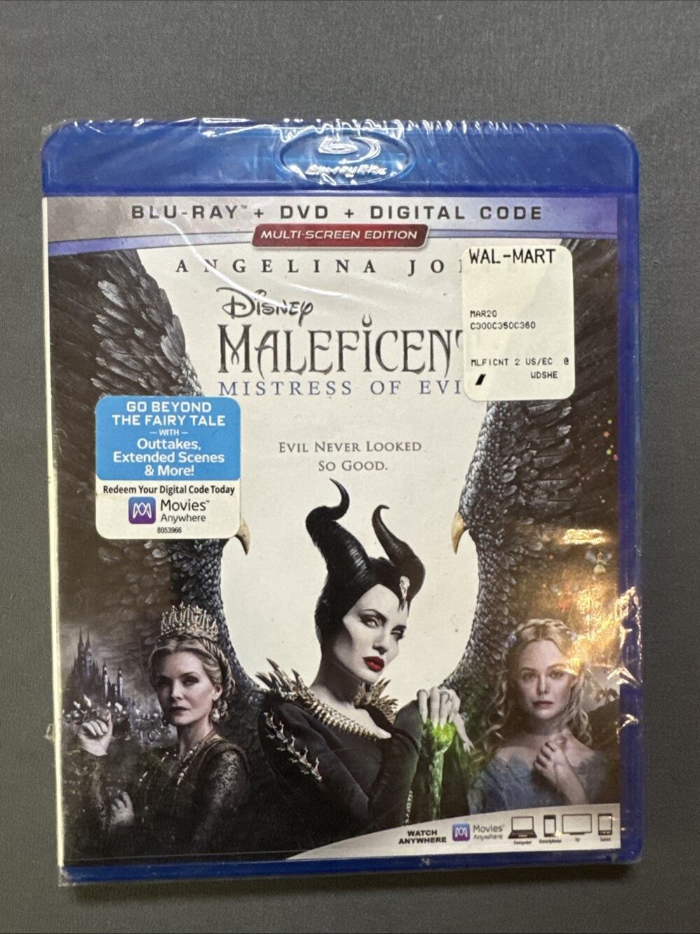 SEALED Malificent : Mistress Of Evil Blu-ray w / Slipcase Angelina Jolie